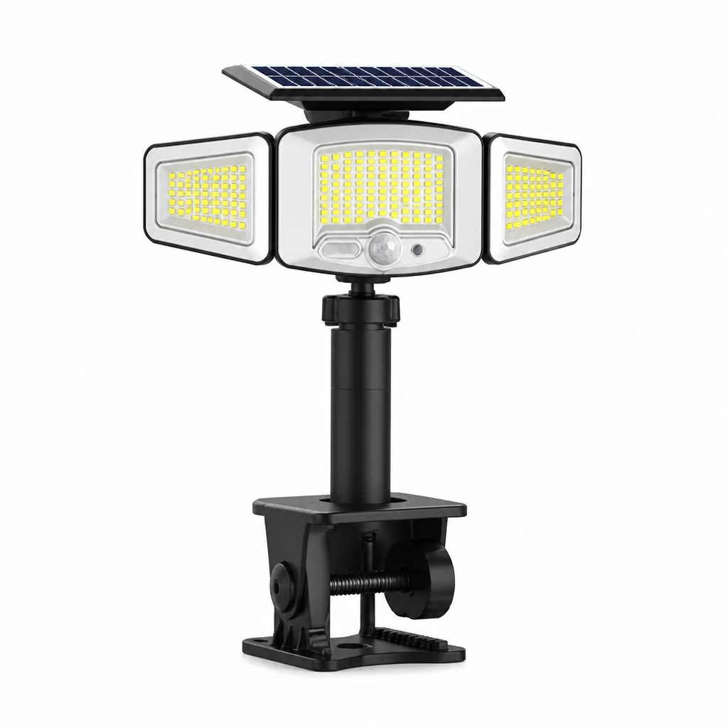 SolarGuard Solar Außenleuchte mit 3 verstellbaren Köpfen und Bewegungsmelder