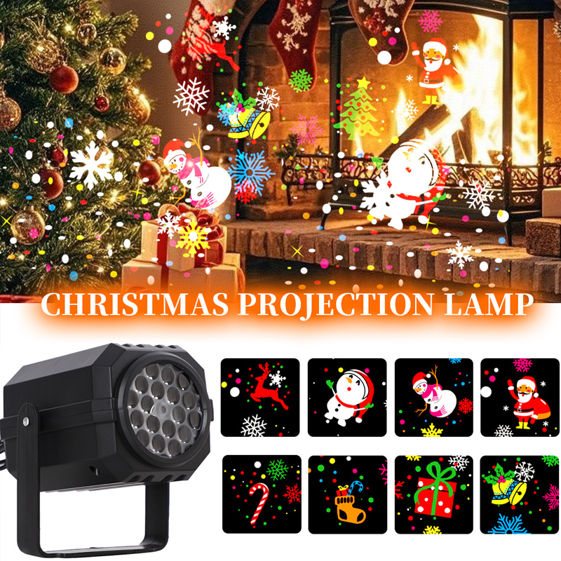 NoelBeam Rotierender LED Weihnachtsprojektor mit 16 festlichen Lichtmotiven