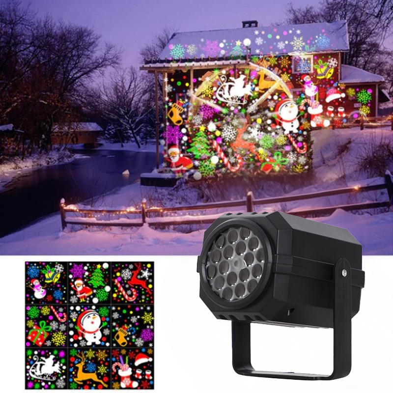 NoelBeam Rotierender LED Weihnachtsprojektor mit 16 festlichen Lichtmotiven