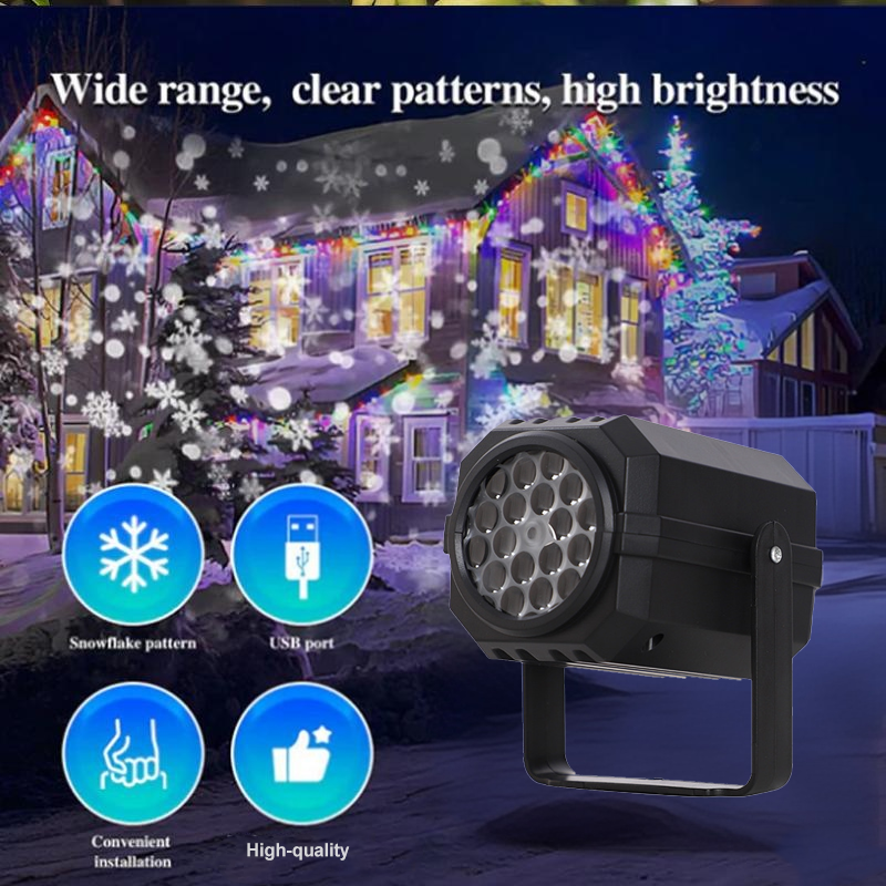 NoelBeam Rotierender LED Weihnachtsprojektor mit 16 festlichen Lichtmotiven
