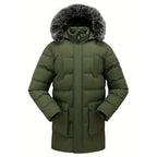 Arctivon Mittellanger Herren Winterparka mit Thermofutter und abnehmbarer Kapuze