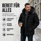 Arctivon Mittellanger Herren Winterparka mit Thermofutter und abnehmbarer Kapuze