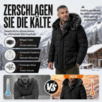 Arctivon Mittellanger Herren Winterparka mit Thermofutter und abnehmbarer Kapuze