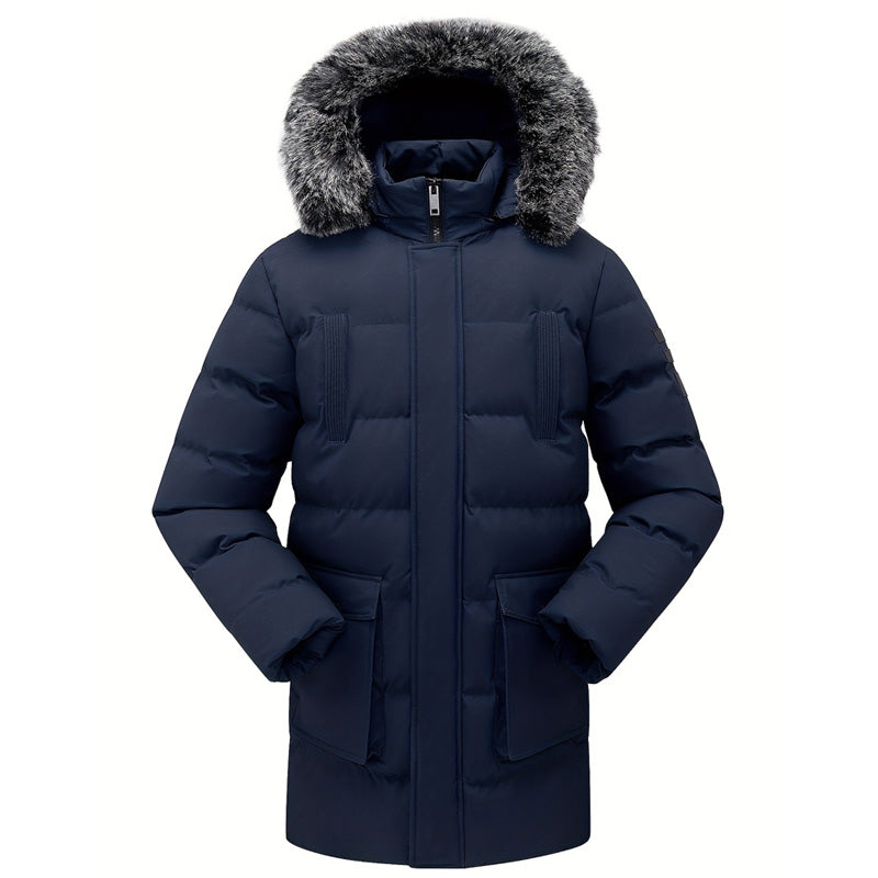Arctivon Mittellanger Herren Winterparka mit Thermofutter und abnehmbarer Kapuze