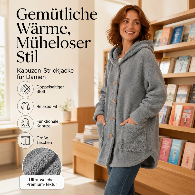 Norvella Kuschelige Damen Winterjacke mit Kapuze