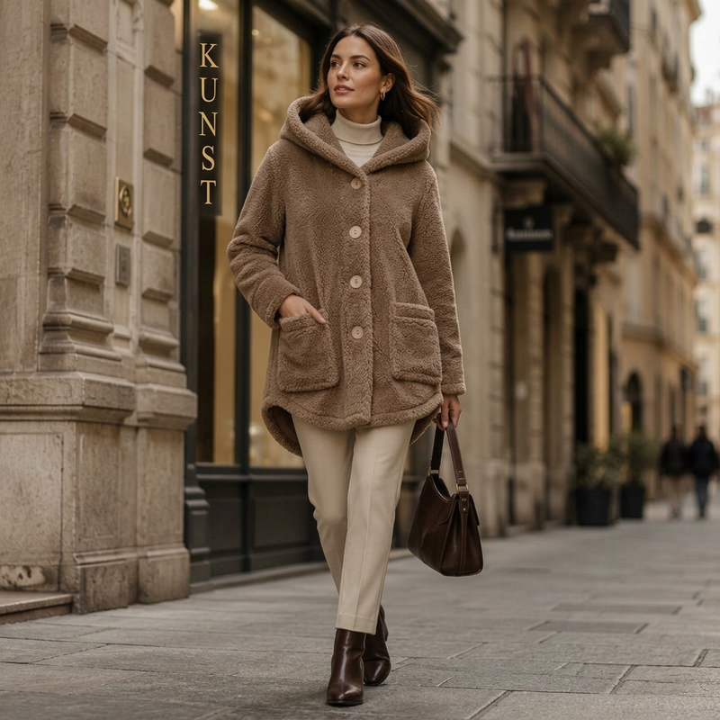 Norvella Kuschelige Damen Winterjacke mit Kapuze