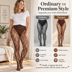 Florisse Hochtaillierte Spitzen Strumpfhose mit formendem Bund und floralem Muster