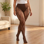 Florisse Hochtaillierte Spitzen Strumpfhose mit formendem Bund und floralem Muster